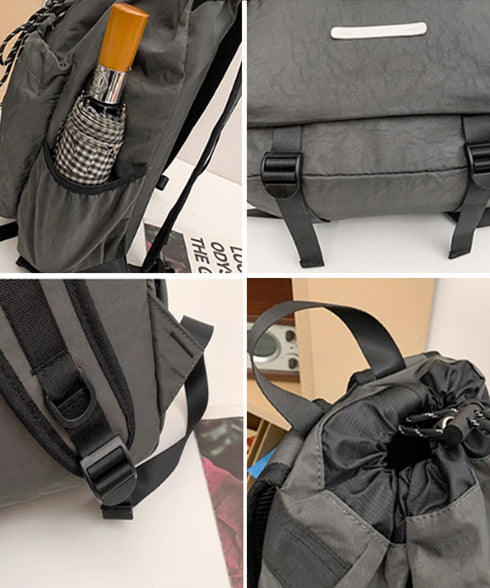 リュックサック ドローストリング 大容量 カジュアル ナイロン バックパック 男女兼用 おしゃれ 巾着リュックサック 旅行遠足 軽量バッグ アウトドア ストリート 88CXH-102